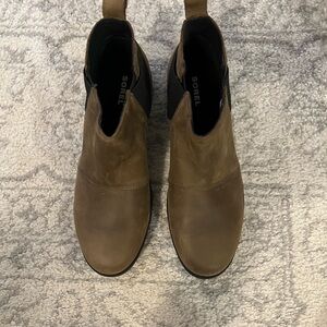 Sorel Olive Brown Chelsea Ankle Boots